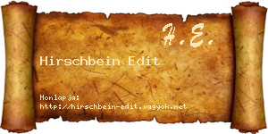 Hirschbein Edit névjegykártya